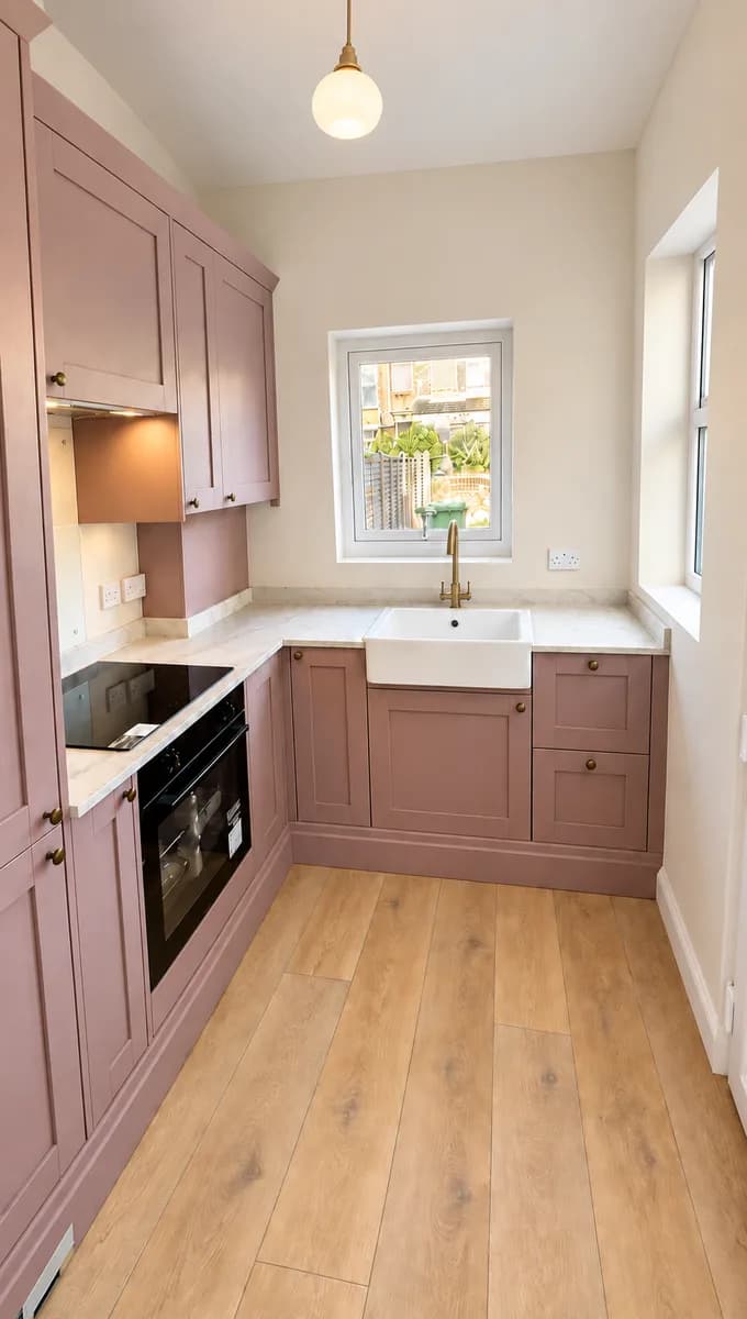 Rose-coloured kitchen, after Kitchen3D's work